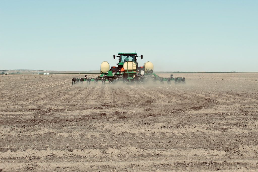 image of tractor planting